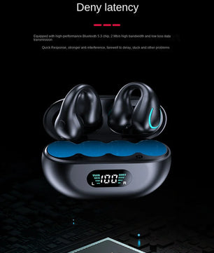 Q71 TWS Bone Conduction Bluetooth Earphones HiFi Stereo Ear Clip Earbud Sports Wireless Headphones Mini Noise Cancelling Headset