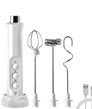 3 In 1 Portable Rechargeable Electric Milk Frother Foam Maker Handheld Foamer High Speeds Drink Mixer Coffee Frothing Wand