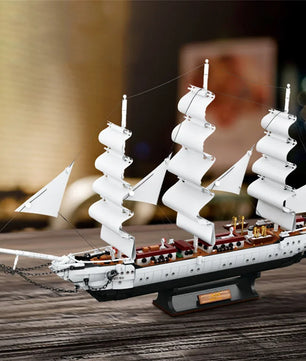 Sailboat Building Toys For Kids 1672pcs 66cm White Swan Sailing Ship Building Blocks MOC Bricks Educational Toys Home Decoration