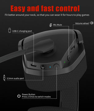 NUBWO G06 Dual Wireless Gaming Headset with Microphone for PS5, PS4, PC, Mobile, Switch, 2.4GHz Bluetooth 5.3 Gaming Headphones