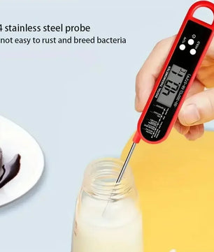 Waterproof Digital Food Kitchen Thermometer For Oven Meat Cooking Grilling With Rotating LCD Screen Alarm Function