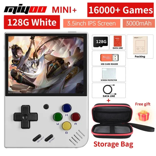 NEW Miyoo mini + Miyoomini Plus 3.5'' IPS OCA Portable 128GB Video Game Consoles ARM-Cortea-A7 3000mAh Support More Retro Game