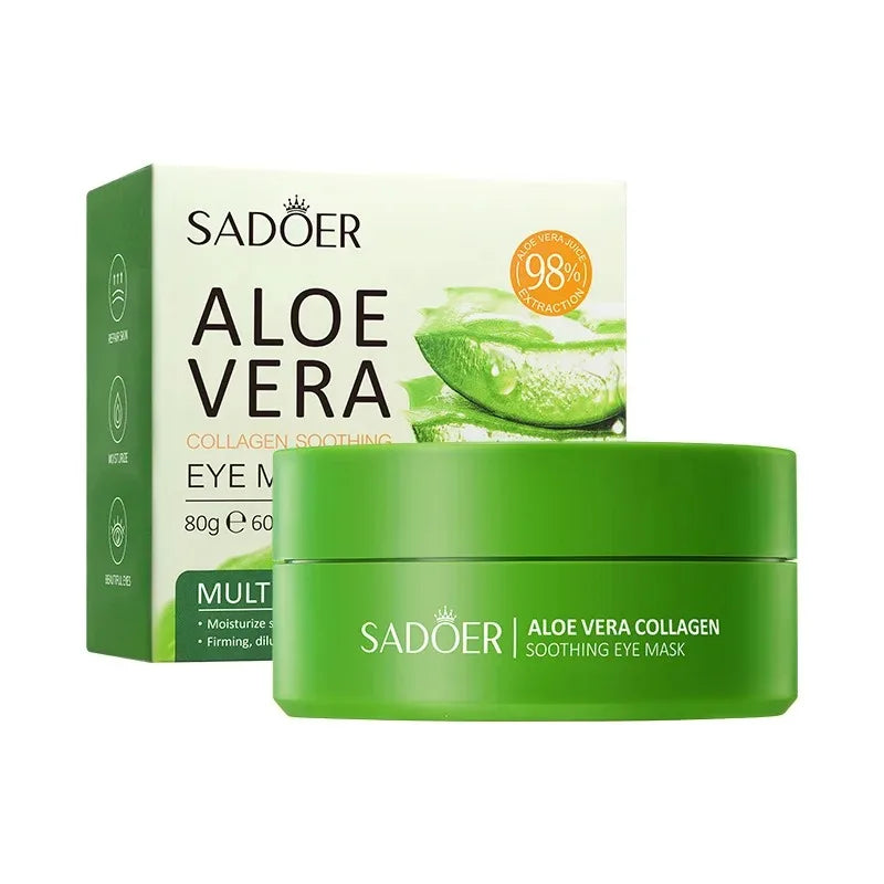 60pcs Aloe Vera Collagen Eye Mask Anti Dark Circles Eyes Bags Moisturizing
