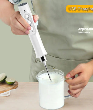3 In 1 Portable Rechargeable Electric Milk Frother Foam Maker Handheld Foamer High Speeds Drink Mixer Coffee Frothing Wand
