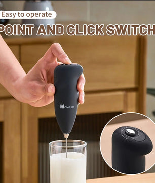 Electric Milk Frother Handheld Mixer – Portable Coffee Foamer and Egg Beater