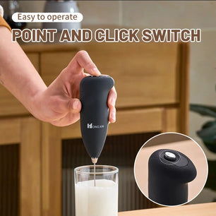 Electric Milk Frother Handheld Mixer – Portable Coffee Foamer and Egg Beater