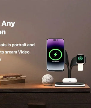 Magnetic 3 in 1 Wireless Charger For iPhone 16 15 14 13 12 Pro Max Fast Wireless Charging Station For Apple Watch 9 /AirPods Pro