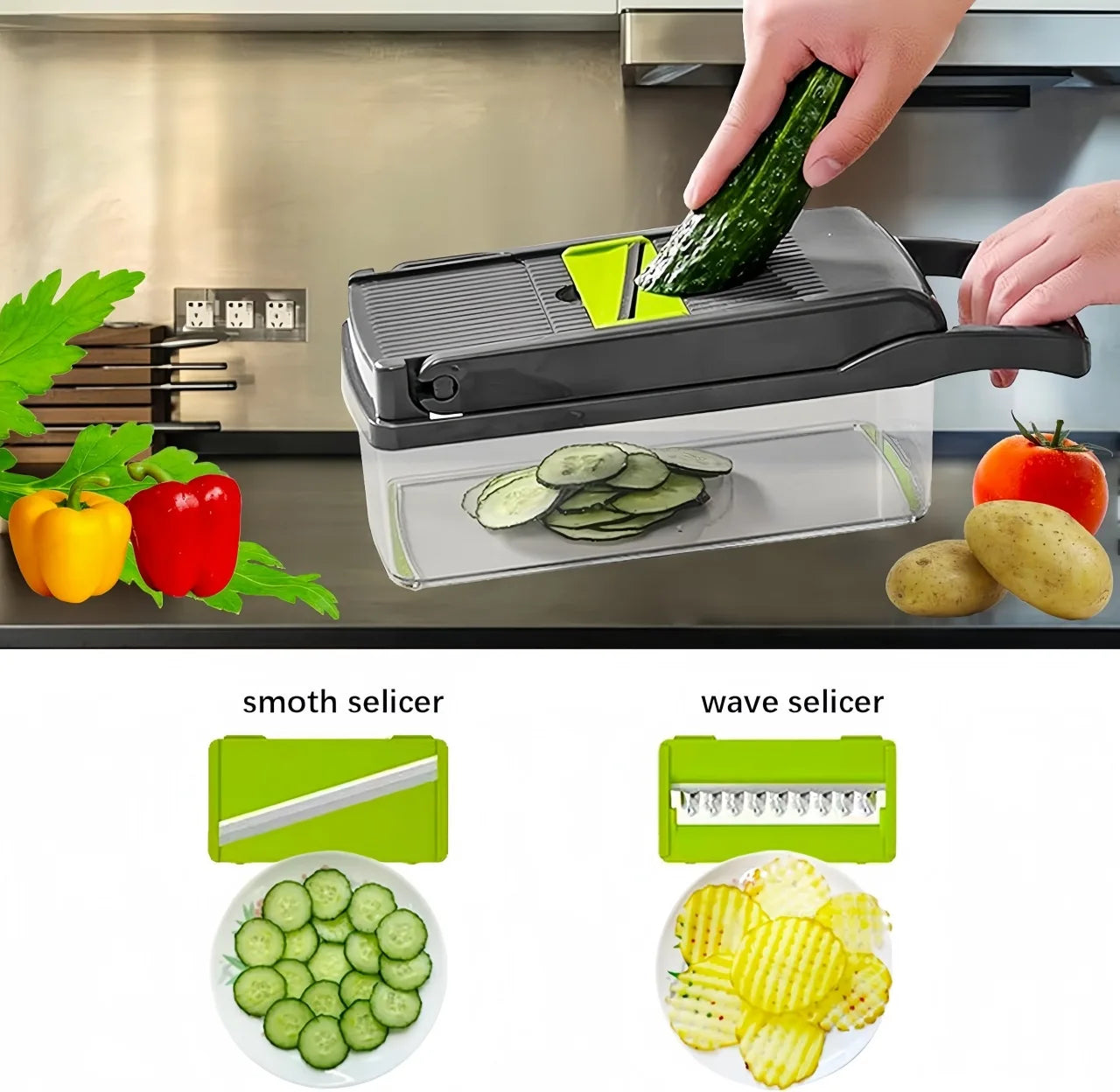 14Set of multifunctional grater, potato shredded vegetables, dicing, handy gadget slicer, kitchen for home, lazy shredding