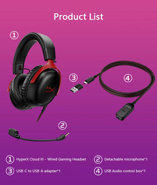 HyperX Cloud 3 III Wired Gaming Headset eSports Professional Head Mounted Headphone For PC PS4 PS5 Xbox Switch Accessories