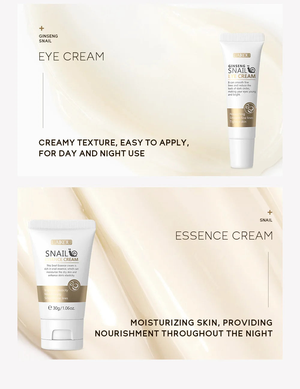 3pcs/set LAIKOU Vitamin C 24K Golden Sakura Skin Care Sets Face Cream