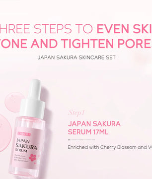 3pcs/set LAIKOU Vitamin C 24K Golden Sakura Skin Care Sets Face Cream