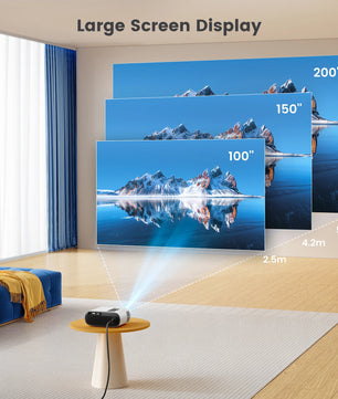 TOPTRO Mini Projector Full HD Support 1080P 16000 Lumens Auto Keystone WiFi Bluetooth Video Projector Portable Home Theater