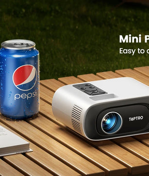 TOPTRO Mini Projector Full HD Support 1080P 16000 Lumens Auto Keystone WiFi Bluetooth Video Projector Portable Home Theater