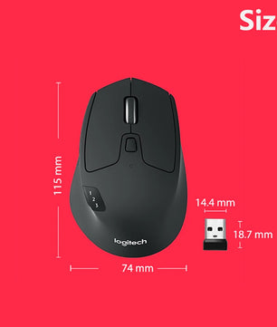Logitech M720 Wireless Mouse 2.4GHz Bluetooth 1000DPI Gaming Mice Unifying Dual Mode Multi-device Office Gaming Mouse for PC