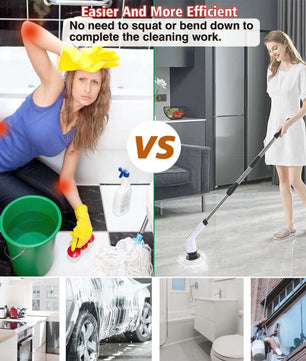 Cordless Spin Scrubber Electric Multipurpose Cleaning Brush for Kitchen Bathroom Toilet - Household Hair Brushes And Mops