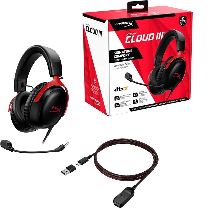 HyperX Cloud 3 III Wired Gaming Headset eSports Professional Head Mounted Headphone For PC PS4 PS5 Xbox Switch Accessories