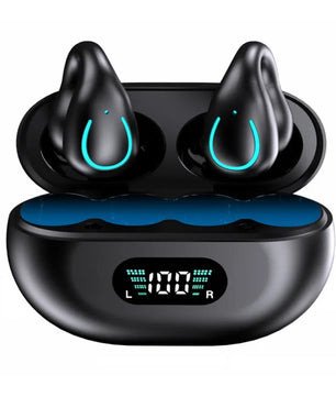 Wireless Bluetooth Earphones Earring HIFI Bass Music Headphones Ear Clip Sport TWS Earbuds Game Headset PK Ambie Sound Earcuffs