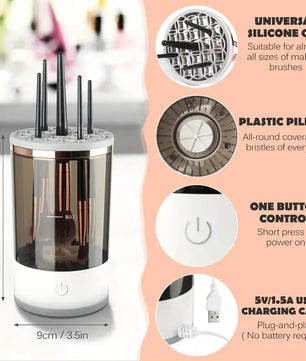 USB Plug Portable Electric Makeup Brush Cleaner with Rubber Makeup Machine Electric USB Quick Cleaner Cleaning Brush Collar Brus