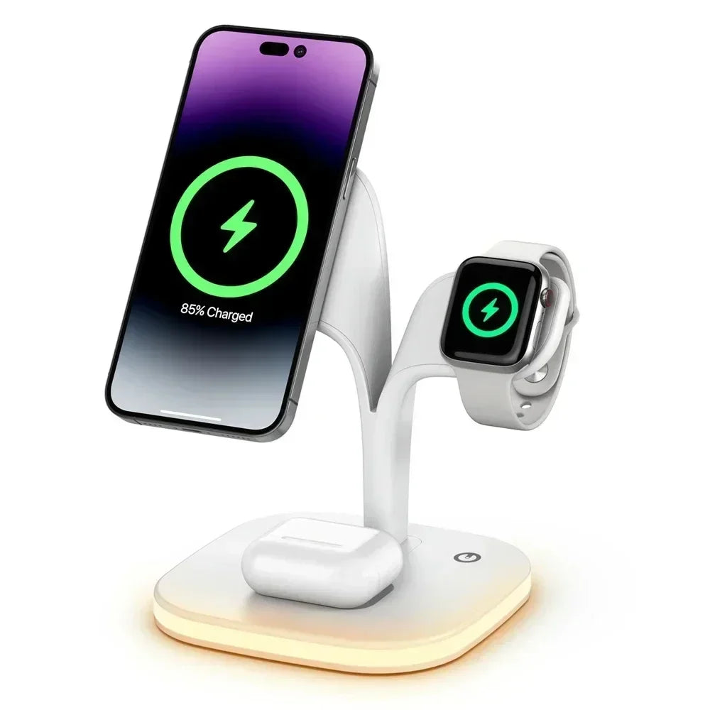 Magnetic 3 in 1 Wireless Charger For iPhone 16 15 14 13 12 Pro Max Fast Wireless Charging Station For Apple Watch 9 /AirPods Pro