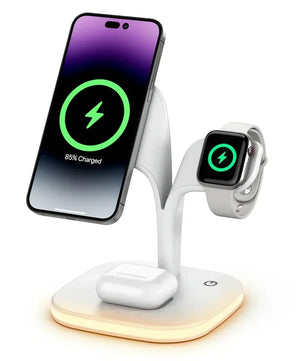 Magnetic 3 in 1 Wireless Charger For iPhone 16 15 14 13 12 Pro Max Fast Wireless Charging Station For Apple Watch 9 /AirPods Pro