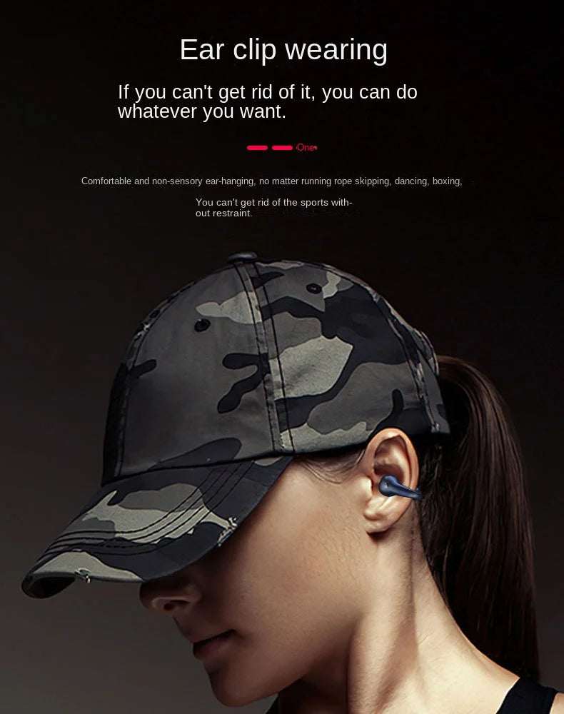 Q71 TWS Bone Conduction Bluetooth Earphones HiFi Stereo Ear Clip Earbud Sports Wireless Headphones Mini Noise Cancelling Headset