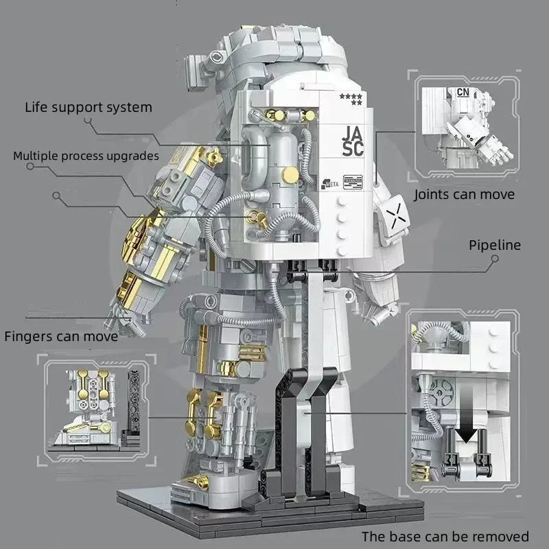 900PCS MOC Spaceman Astronaut Model Building Blocks Mechanical Exploring Adventure Assemble Bricks Puzzle Toy Christmas Gift Kid
