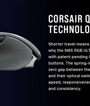 Corsair M65 RGB Ultra Wireless Tunable FPS Wireless Gaming MouseSub-1ms Slipstream Wireless Technology 26,000 DPI -White/Black