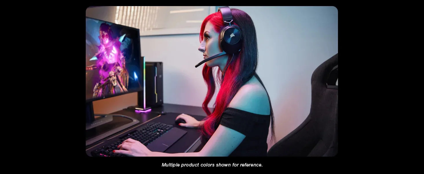 Corsair HS55 Surround Gaming Headset (Leatherette Memory Foam Ear Pads, Dolby Audio 7.1 Surround Sound on PC and Mac