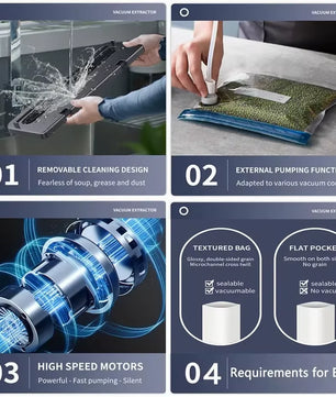 Electric Vacuum Sealer Food Storage Seal Touch Button Dry/Wet Built-in Cutter Kitchen Food Sealing Vacuum packaging machine