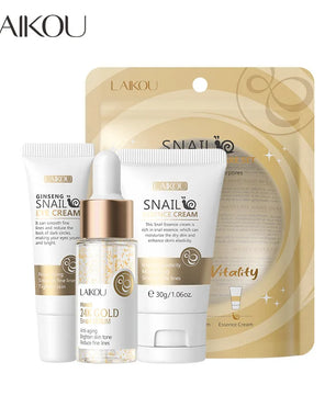 3pcs/set LAIKOU Vitamin C 24K Golden Sakura Skin Care Sets Face Cream