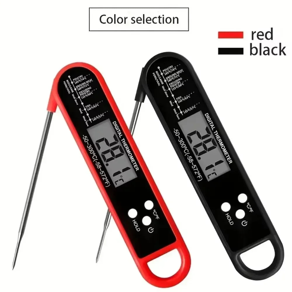 Waterproof Digital Food Kitchen Thermometer For Oven Meat Cooking Grilling With Rotating LCD Screen Alarm Function