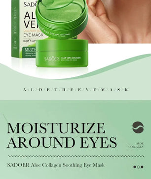 60pcs Aloe Vera Collagen Eye Mask Anti Dark Circles Eyes Bags Moisturizing