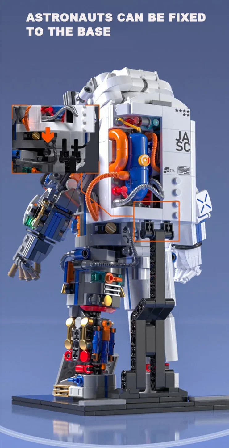 900PCS MOC Spaceman Astronaut Model Building Blocks Mechanical Exploring Adventure Assemble Bricks Puzzle Toy Christmas Gift Kid