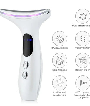EMS Microcurrent Chin Lifting Face Neck Beauty Device LED Photon Firming Rejuvenation Anti Wrinkle Skin Care Facial Massager