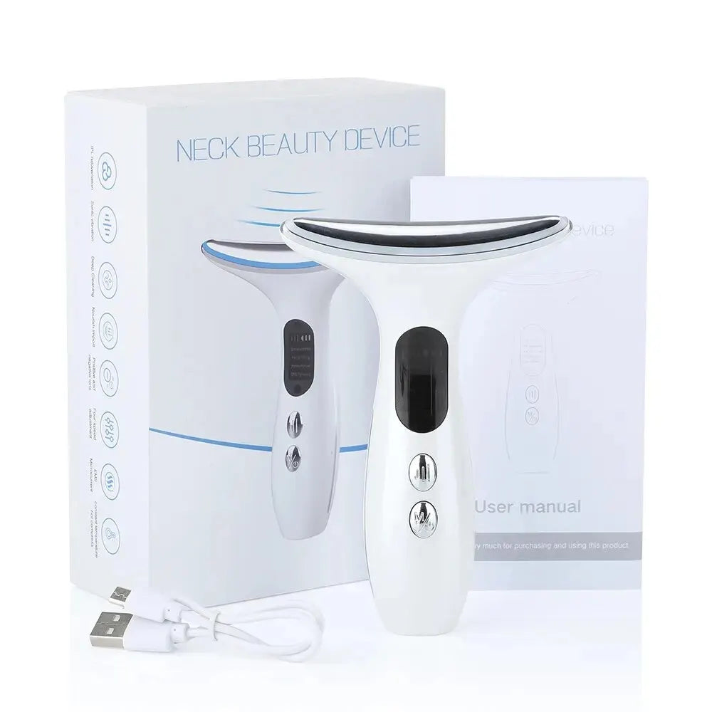EMS Microcurrent Chin Lifting Face Neck Beauty Device LED Photon Firming Rejuvenation Anti Wrinkle Skin Care Facial Massager