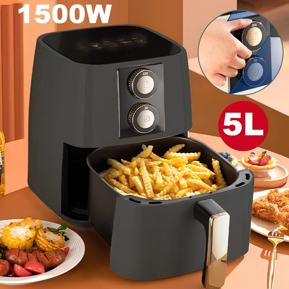 5L air fryer 1500W 220-240V Electric Fryer Air Fryer Home Oil-Free air fryer temperature adjustment 30 Minute Timer