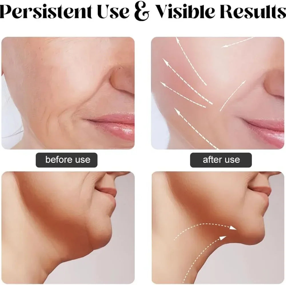 Face Neck Lifting Beauty Device Hot Compress 5-color LED Photon Firming Rejuvenation Anti Wrinkle Reduce Double Chin Anti Facial