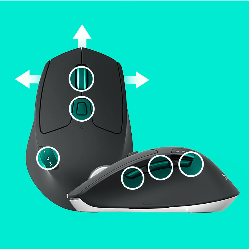 Logitech M720 Wireless Mouse 2.4GHz Bluetooth 1000DPI Gaming Mice Unifying Dual Mode Multi-device Office Gaming Mouse for PC