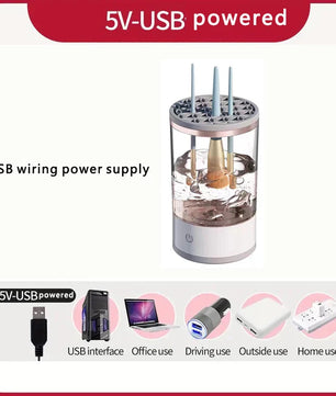 USB Plug Portable Electric Makeup Brush Cleaner with Rubber Makeup Machine Electric USB Quick Cleaner Cleaning Brush Collar Brus