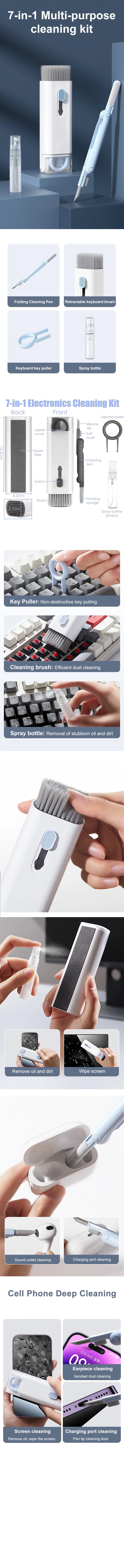 7-in-1 Multifunctional Cleaning Kit Laptop Keyboard Cleaning Brush Mobile Phone