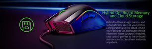 Razer Mamba Elite 5G 16000 dpi wired gaming mouse, optical sensor, 9 programmable buttons, mechanical switches, ergonomic shape