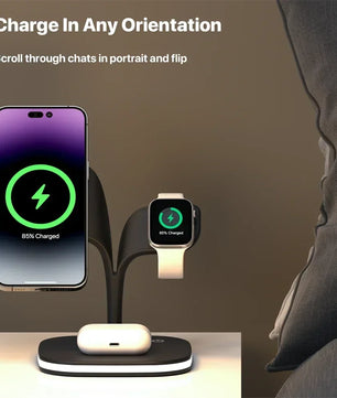 Magnetic 3 in 1 Wireless Charger For iPhone 16 15 14 13 12 Pro Max Fast Wireless Charging Station For Apple Watch 9 /AirPods Pro