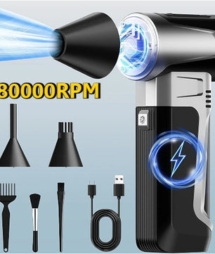 New 180000RPM Turbo Jet Fan Electric Dust Blower High Speed Brushless Motor 40m/s Wind 3 Speed Adjustable Handheld Violent Fan
