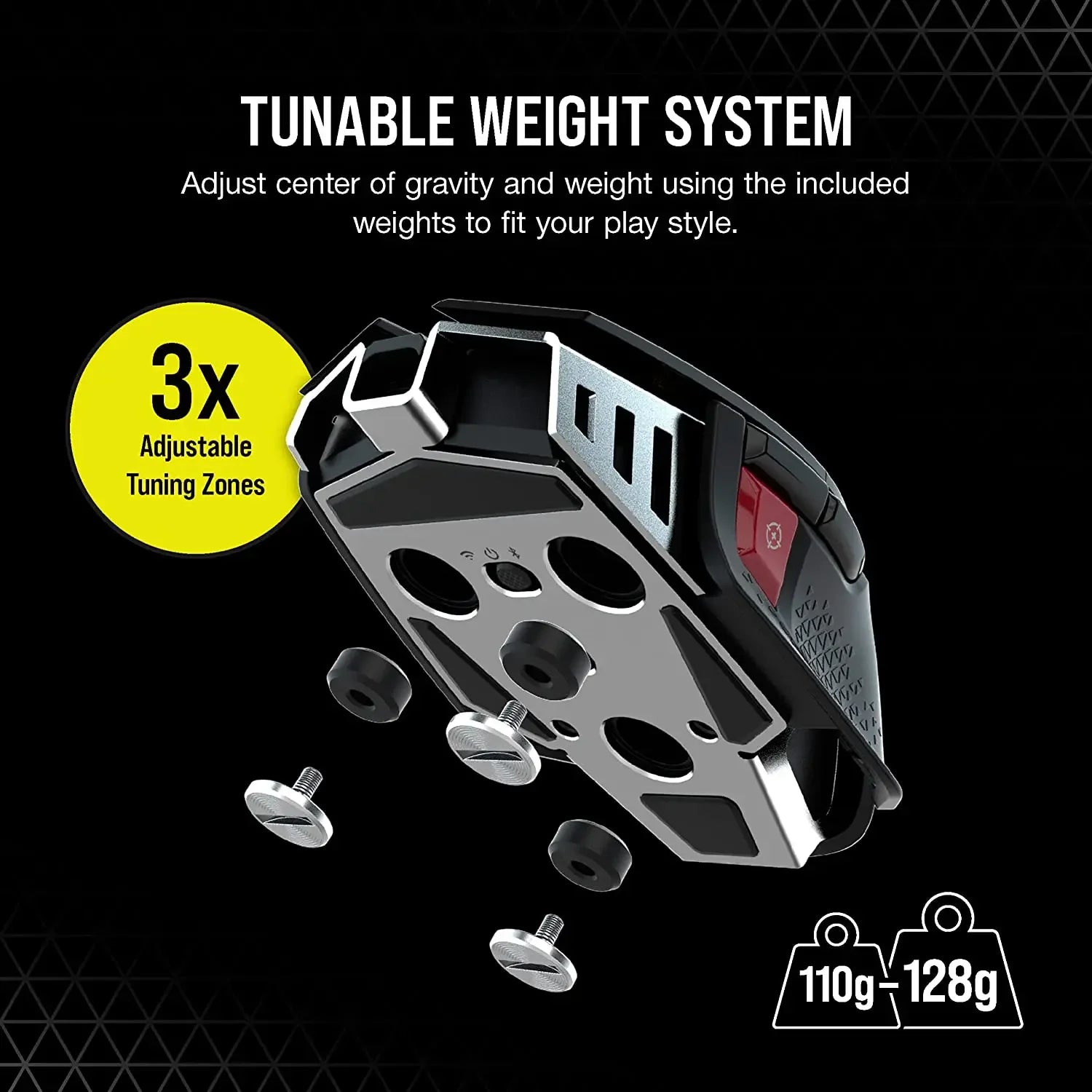 Corsair M65 RGB Ultra Wireless Tunable FPS Wireless Gaming MouseSub-1ms Slipstream Wireless Technology 26,000 DPI -White/Black