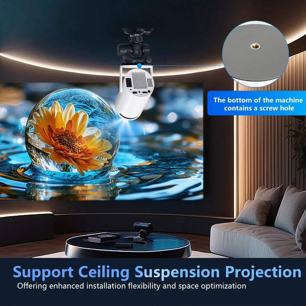 Magcubic Projector Android 11 4K 1280*720P HY300 Dual Wifi 260ANSI 180°flexible BT5.0 Cinema Outdoor Portable Projetor HY300 Pro