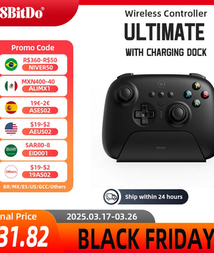 8BitDo Ultimate 2.4G Wireless Hall Effect Controller 100% Original  for PC, Windows Steam Deck, Android iPhone