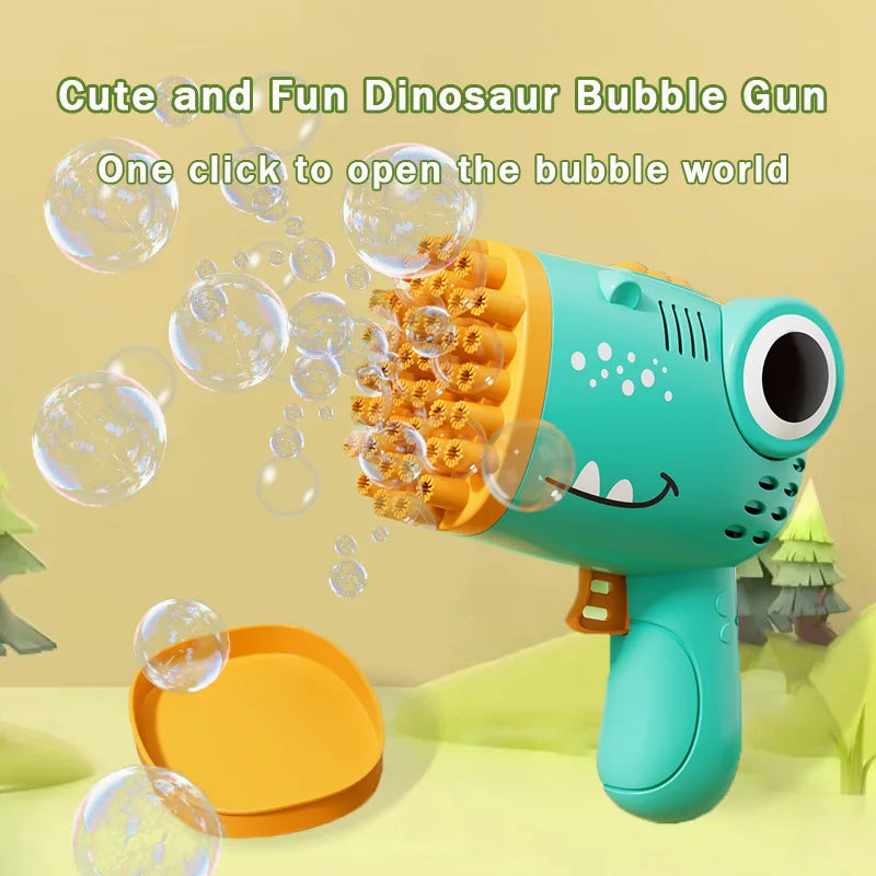 40-Hole Dinosaur Bubble Machine - Fun Outdoor Party Toy