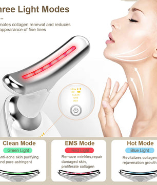 Facial Massager EMS Facial Microcurrent Anti-aging Facial Massager Red Light Therapy Skin Tightening Neck Face Lifting Massager