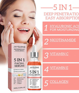 5 In 1 Fade fine lines Firming Face Serum Moisturizing brightning Vitamin C