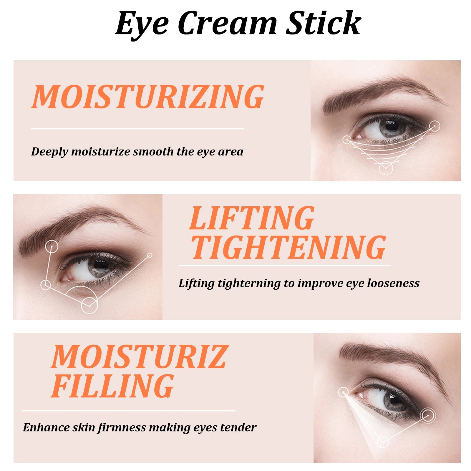 Snail Eye Cream Stick Collagen Fade Fine Lines Wrinkle Lightening Dark Circles
